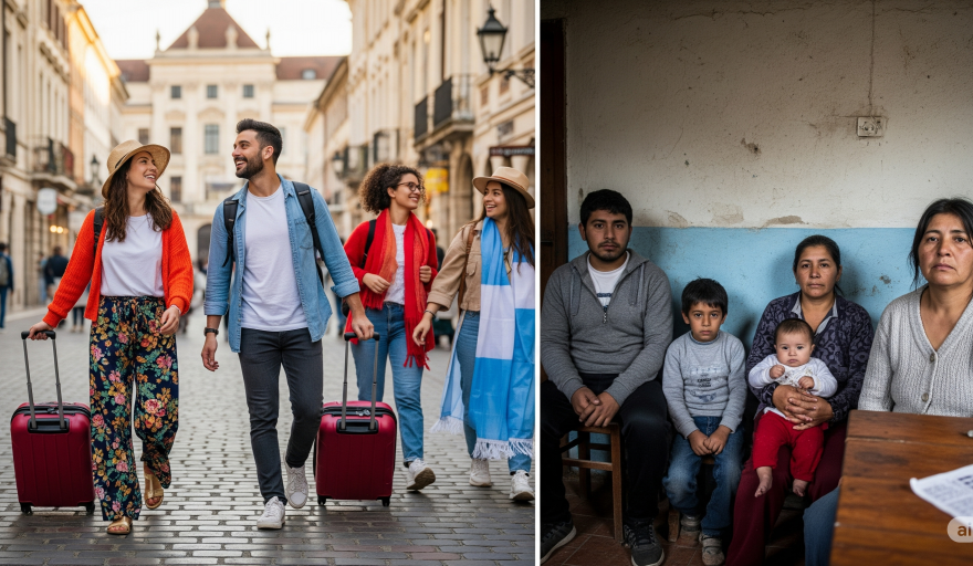 Viajes al exterior y hambre en casa: la Argentina de las dos velocidades