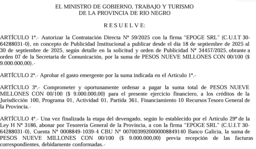 Legisladores piden explicaciones al gobierno rionegrino por millonaria contratación de una consultora vinculada a LLA