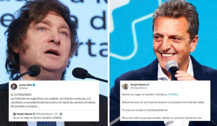Continúa la pelea entre Sergio Massa y Javier Milei: "Horror es negar el cambio climático"