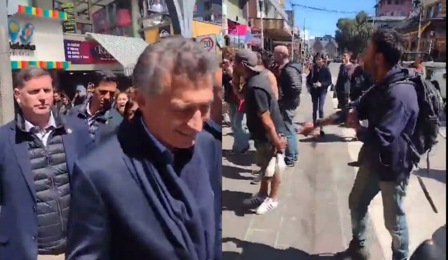 Mauricio Macri fue abucheado por vecinos en pleno centro de Bariloche