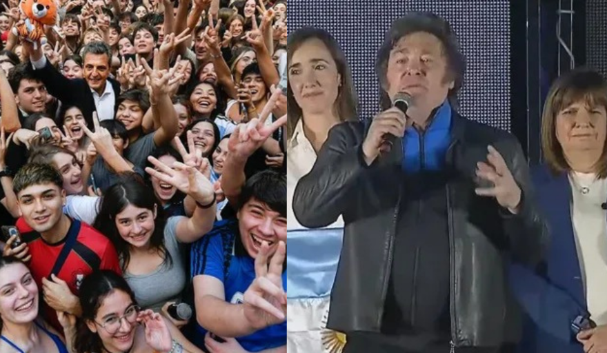 Cierres de campaña: Massa lo hizo en la escuela de la Universiodad Pública y Milei con Patricia Bullrich