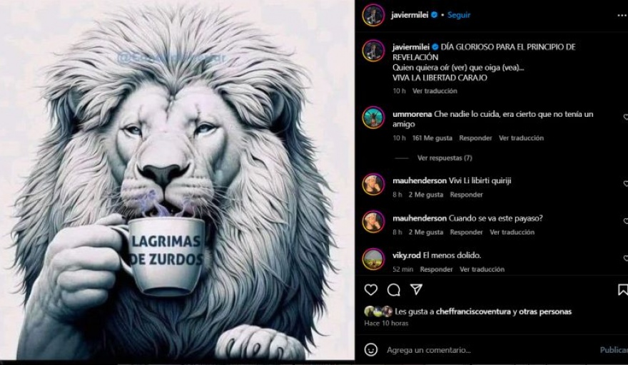"Lagrimas de Zurdos", el mensaje de Milei luego de la marcha federal