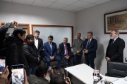 Pesatti junto a los presidentes de los diversos bloques legislativos recibieron a representantes de Sitrajur