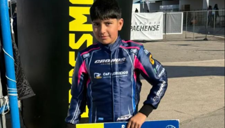 Vicente Aguilar, el neuquino de 12 años que ya es bicampeón argentino de karting