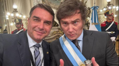 Milei viajó a San Pablo para apoyar a Flávio Bolsonaro