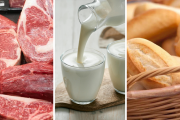 Caída histórica en el consumo de leche, pan y carne